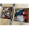 Image 1 : 2 BOXES OF ASSORTED DECOR AND CANDLES ETC, SOME NEW