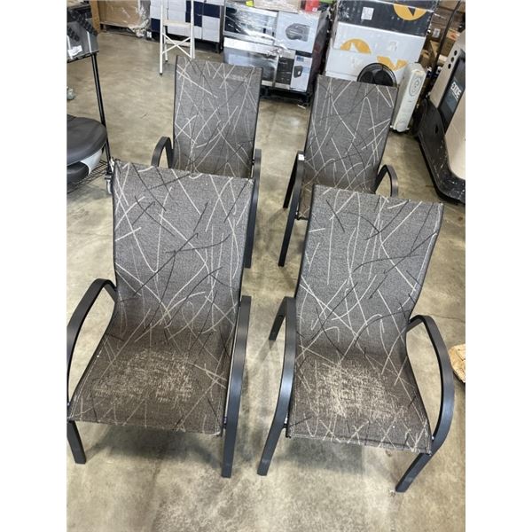 SET OF 4 STACKING PATIO CHAIRS