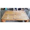Image 2 : TEAK DOUBLE DROPSIDE PATIO TABLE WITH GLASS TOP