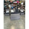 Image 1 : 4 PIECE SOLID PATIO SET - 2 CHAIRS, LOVE SEAT, AND COFFEE TABLE