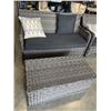 Image 2 : 4 PIECE SOLID PATIO SET - 2 CHAIRS, LOVE SEAT, AND COFFEE TABLE