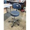 Image 1 : ROLLING STOOL WITH ROUND UPHOLSTERED SEAT & ADJUSTABLE ERGONOMIC BACKREST