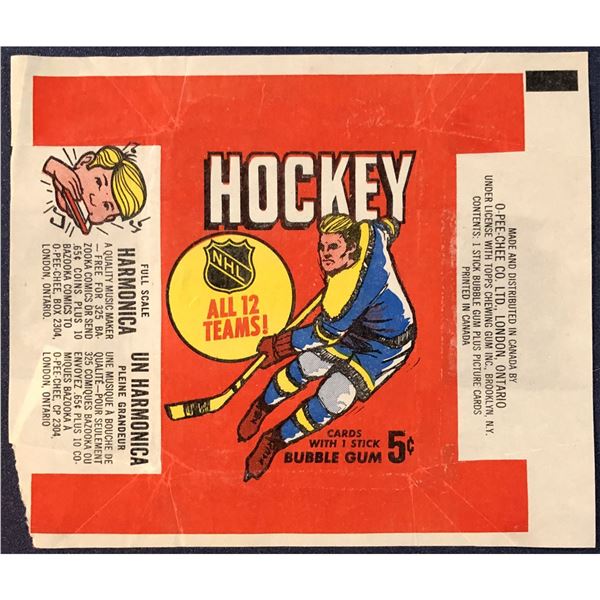 1968-69 O-PEE-CHEE NHL HOCKEY WRAPPER
