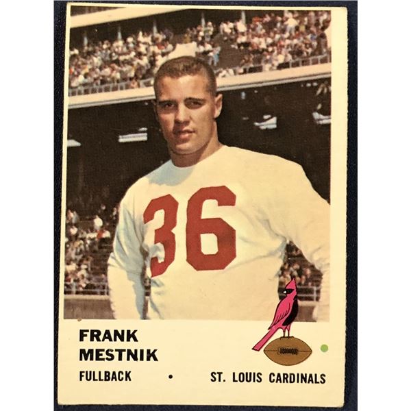 1961 FLEER NFL FOOTBALL FRANK MESTNIK ROOKIE CARD