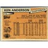 Image 2 : 1981 TOPPS NFL KEN ANDERSON