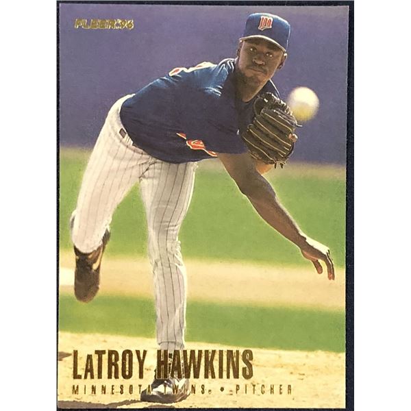 1996 FLEER LaTROY HAWKINS ROOKIE CARD
