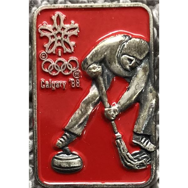 1988 CALGARY WINTER OLYMPICS PIN - CURLING