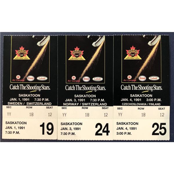 1991 WORLD JUNIOR HOCKEY CHAMPIONSHIPS TICKET COLLECTION