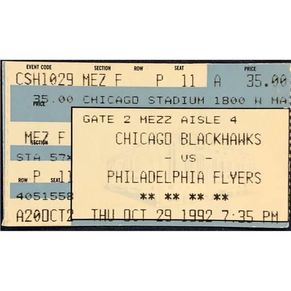 1992 NHL TICKET STUB - PHILADELPHIA at CHICAGO