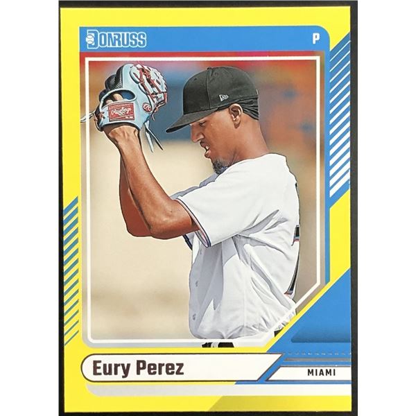 2024 DONRUSS YELLOW PARALLEL EURY PEREZ ROOKIE CARD