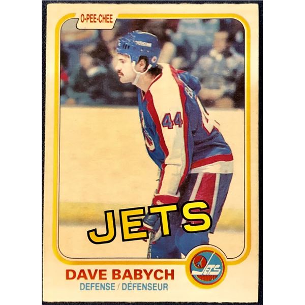 1981-82 O-PEE-CHEE NHL DAVE BABYCH ROOKIE CARD