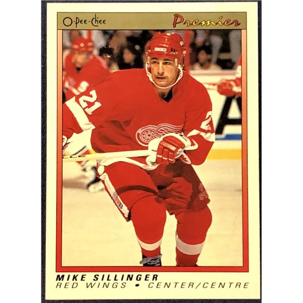 1990-91 O-PEE-CHEE PREMIER NHL  MIKE SILLINGER ROOKIE CARD