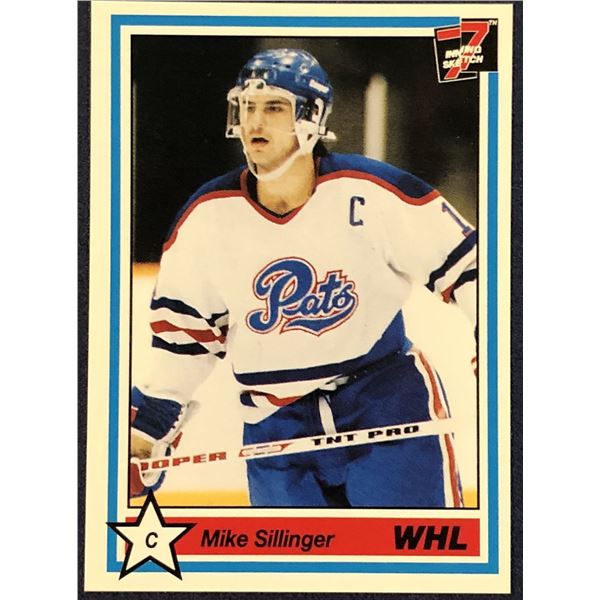 1990-91 7th INNING SKETCH JUNIOR HOCKEY - MIKE SILLINGER ROOKIE CARD