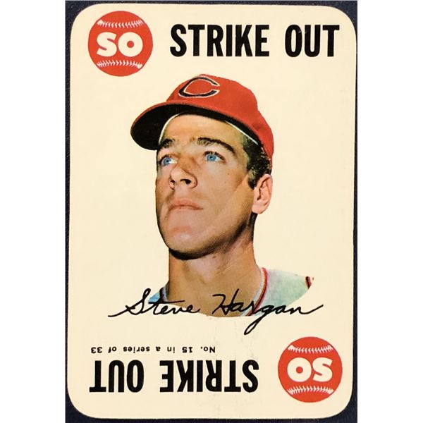 1968 TOPPS BASEBALL GAME INSERT - STEVE HARGAN