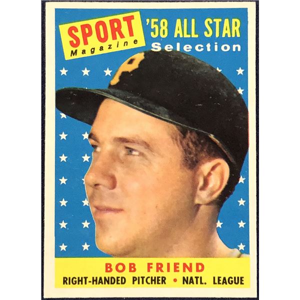 1958 TOPPS BASEBALL BOB FRIEND