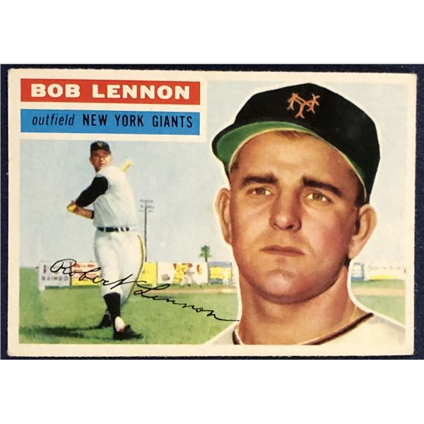1956 TOPPS BASEBALL GRAY BACKS BOB LENNON