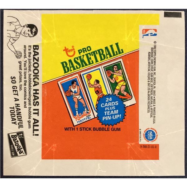 1980-81 TOPPS NBA BASKETBALL WRAPPER - LARRY BIRD ROOKIE YEAR