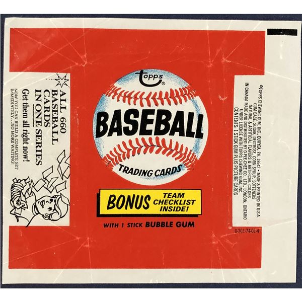 1974 TOPPS BASEBALL WRAPPER