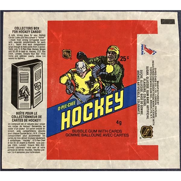 1981-82 O-PEE-CHEE NHL HOCKEY WRAPPER