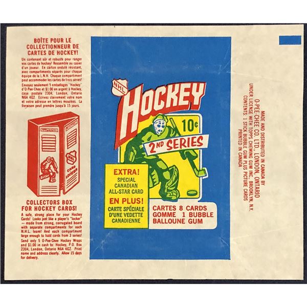 1972-73 O-PEE-CHEE NHL HOCKEY 2nd SERIES WRAPPER