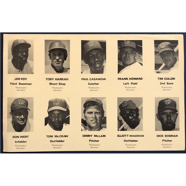 1971 WASHINGTON D.C. DMV SENATORS SET - UNCUT