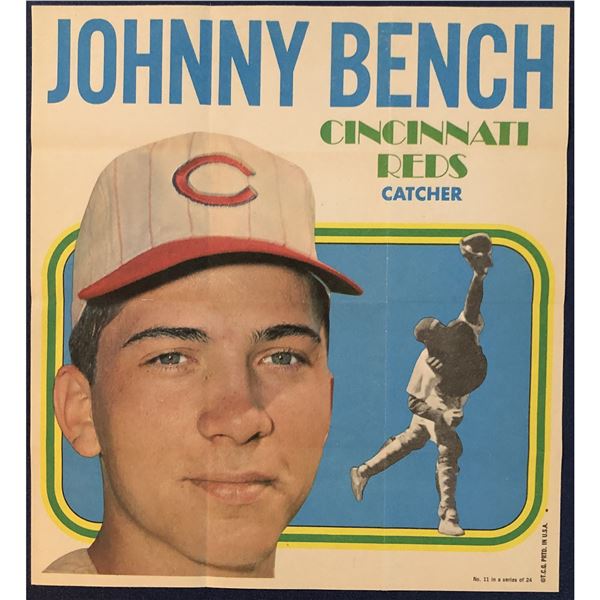 1970 TOPPS BASEBALL POSTERS - JOHNNY BENCH (HOF)