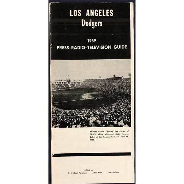 1959 LOS ANGELES DODGERS MEDIA GUIDE