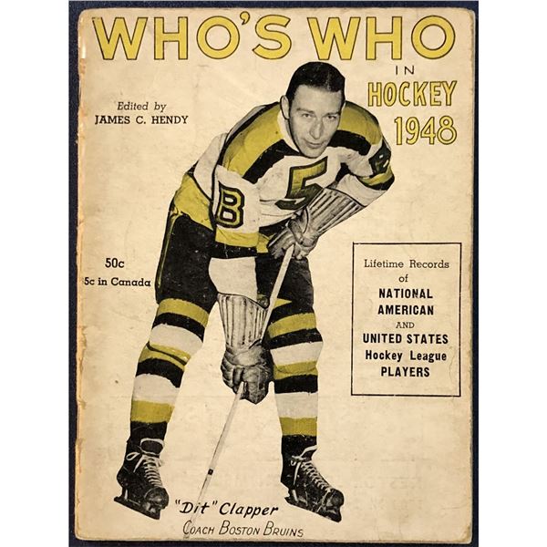1948 WHO'S WHO IN HOCKEY - DIT CLAPPPER (HOF)