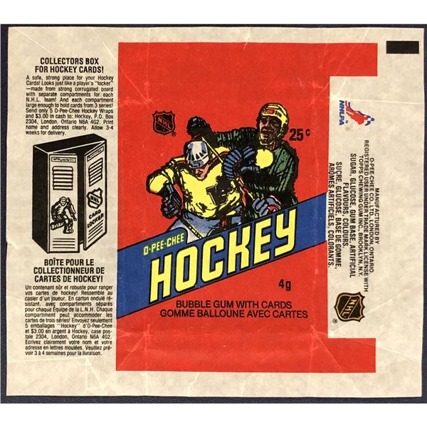 1981-82 O-PEE-CHEE NHL HOCKEY WRAPPER