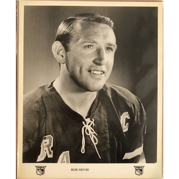 1966-67 NEW YORK RANGERS 8"x10" PUBLICITY GLOSSY - BOB NEVIN