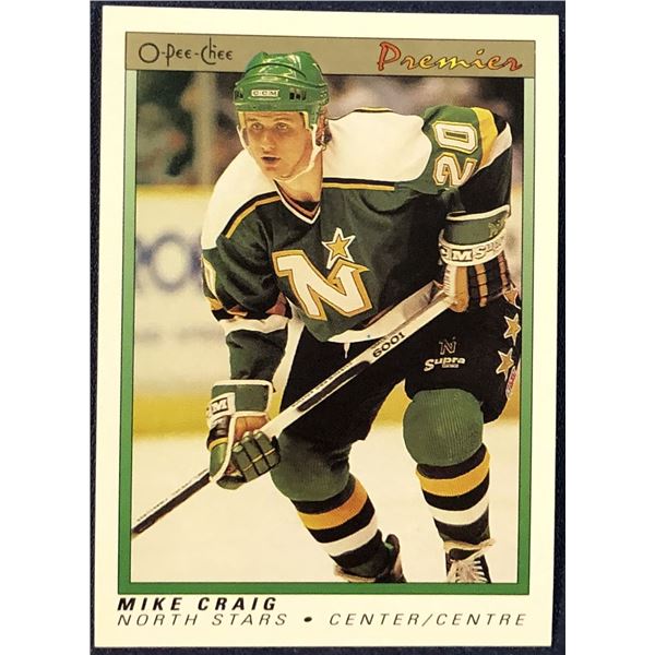 1990-91 O-PEE-CHEE PREMIER NHL MIKE CRAIG ROOKIE CARD