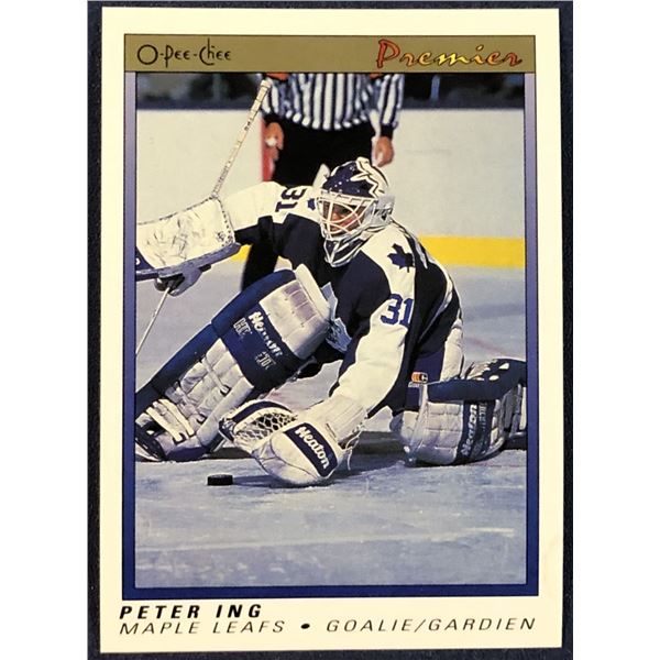 1990-91 O-PEE-CHEE PREMIER NHL PETER ING ROOKIE CARD