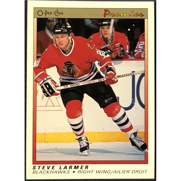 1990-91 O-PEE-CHEE PREMIER NHL STEVE LARMER (HOF)