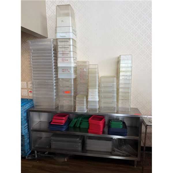 Multiple Plastic Food Storage & Mixing Containers w/ Some Lids, Misc Sizes (shelf not included)