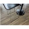 Image 4 : Round Table on Pedestal Base 36" Dia, 44"H & 3 Barstools w/ Curved Molded Seat & Wire Sled Base 16" 