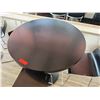 Image 2 : Round Table on Pedestal Base 36" Dia, 44"H & 3 Barstools w/ Curved Molded Seat & Wire Sled Base 16" 