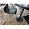 Image 6 : Round Table on Pedestal Base 36" Dia, 44"H & 3 Barstools w/ Curved Molded Seat & Wire Sled Base 16" 