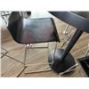 Image 4 : Round Table on Pedestal Base 36" Dia, 44"H & 3 Barstools w/ Curved Molded Seat & Wire Sled Base 16" 