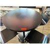 Image 5 : Round Table on Pedestal Base 36" Dia, 44"H & 3 Barstools w/ Curved Molded Seat & Wire Sled Base 16" 
