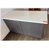 Image 1 : Wooden Cabinet w/ Open Back Storage & Stone Top 55" x 25" x 34"H