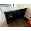 Image 2 : Wooden Cabinet w/ Open Back Storage & Stone Top 55" x 25" x 34"H