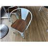 Image 14 : Qty 2 Rectangular Tables 48" (each) x 30" w/ Bench Seat 82"L & 3 Metal Chairs 14.5" x 37"H