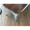 Image 16 : Qty 2 Rectangular Tables 48" (each) x 30" w/ Bench Seat 82"L & 3 Metal Chairs 14.5" x 37"H