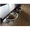 Image 2 : Qty 2 Rectangular Tables 48" (each) x 30" w/ Bench Seat 82"L & 3 Metal Chairs 14.5" x 37"H