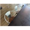 Image 5 : Qty 4 Rectangular Tables 48" (each) x 30" x 30"H w/ 2 Bench Seats & 8 Metal Chairs 14.5" x 37"H