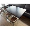 Image 6 : Qty 4 Rectangular Tables 48" (each) x 30" x 30"H w/ 2 Bench Seats & 8 Metal Chairs 14.5" x 37"H