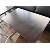 Image 9 : Qty 4 Rectangular Tables 48" (each) x 30" x 30"H w/ 2 Bench Seats & 8 Metal Chairs 14.5" x 37"H