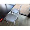 Image 2 : Rectangular Table on Pedestal Base 48" x 30" w/ 4 White Chairs 16.5" x 16" x 31"H