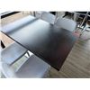 Image 3 : Rectangular Table on Pedestal Base 48" x 30" w/ 4 White Chairs 16.5" x 16" x 31"H