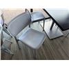 Image 4 : Rectangular Table on Pedestal Base 48" x 30" w/ 4 White Chairs 16.5" x 16" x 31"H